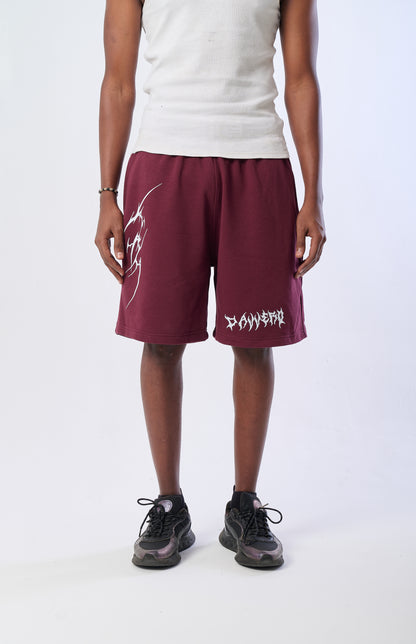 HUSTLE HABIT BURGUNDY SHORT