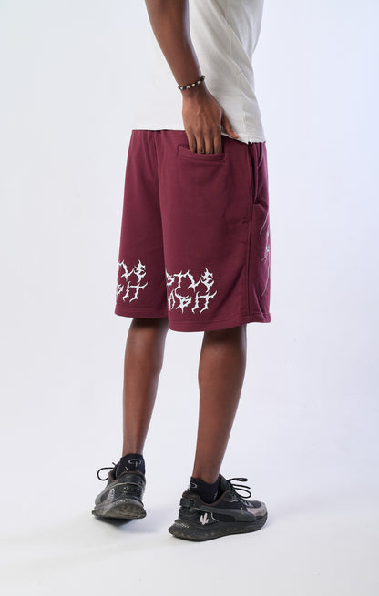 HUSTLE HABIT BURGUNDY SHORT